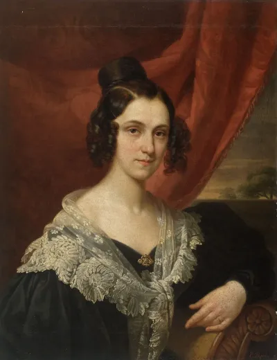 Portrait Of Cordelie Caroline Jeannette De Meulemeester The Wife Of Maximiliaan Macharius Van Aelbroeck