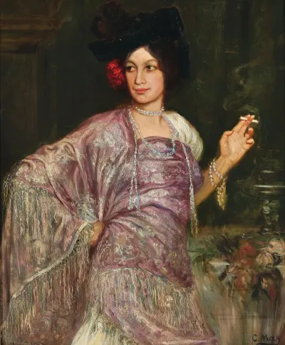 Portrait Of Dora Gedon As A Flamenco Dancer With Manton De Manila Thrown Over Her Shoulder