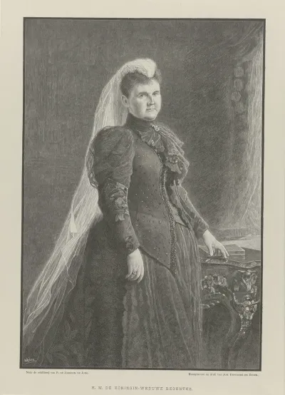 Portrait Of Emma ​​queen Regent Of The Netherlands