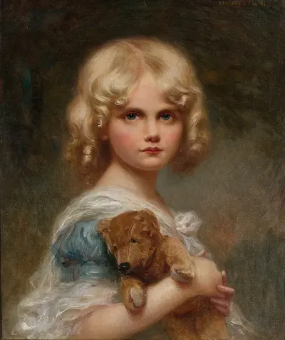 Portrait Of Eva With Teddy Bear