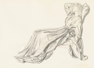 Portrait Of Fanny Cornforth Reclining In A Chair For Laus Veneris