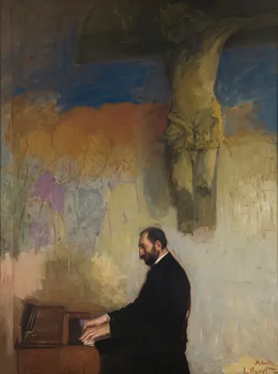 Portrait Of Feliks Jasienski At The Organ