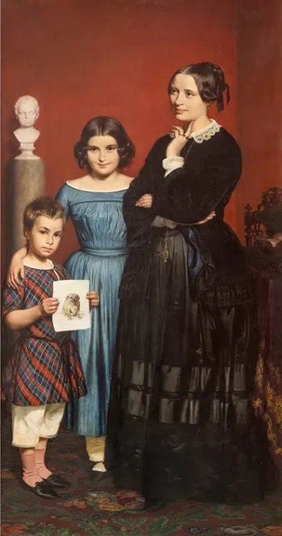 Portrait Of Frederikke Vilhelmine Hage With Children