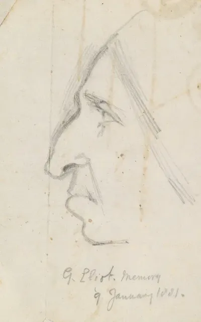 Portrait Of George Eliot Seen In Profile To The Left