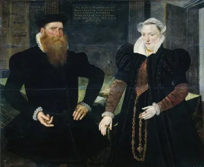 Portrait Of Gillis Hooftman Shipowner And His Wife Margaretha Van Nispen Gilles Van Eichelenberg Called Hoffman