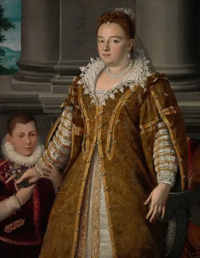 Portrait Of Grand Duchess Bianca Capello De Medici With Her Son