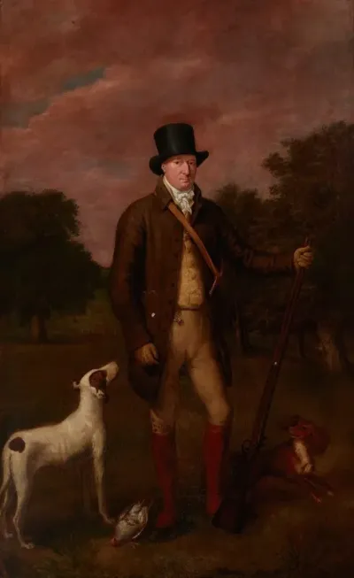 Portrait Of Henry Hoste Henley 1766 1833 With Dogs