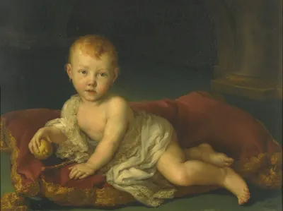 Portrait Of Isabel De Borbon Infanta Of Spain 1821 1897 When A Baby