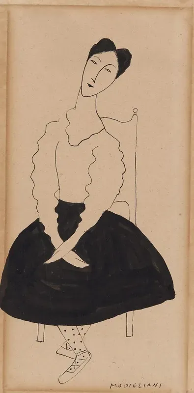 Portrait Of Janet Braguin In The Style Of Amedeo Modigliani