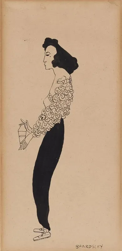 Portrait Of Janet Braguin In The Style Of Aubrey Beardsley