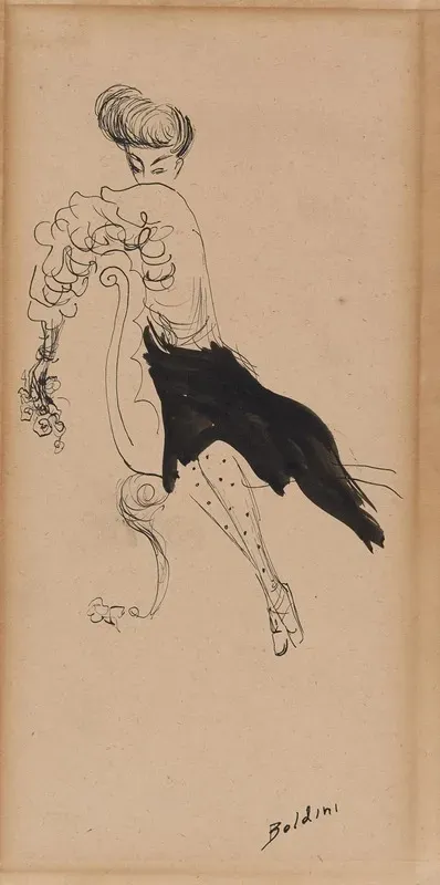 Portrait Of Janet Braguin In The Style Of Giovanni Boldini