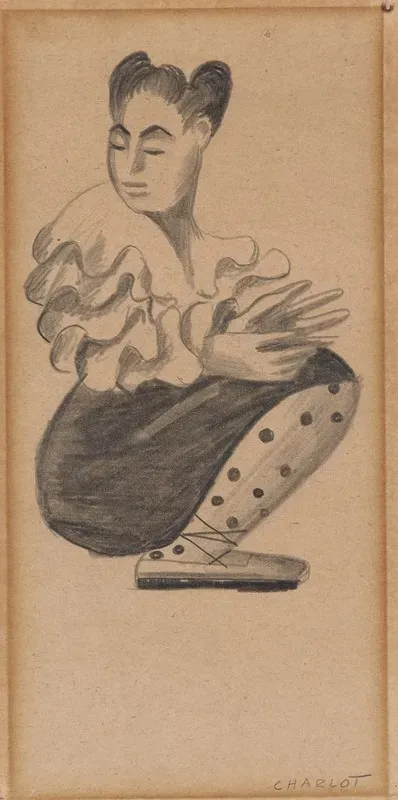 Portrait Of Janet Braguin In The Style Of Jean Charlot