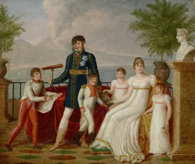Portrait Of Joachim Murat 1767 1815 His Wife Caroline Bonaparte 1782 1839 And Their Family With A View Of Naples Beyond