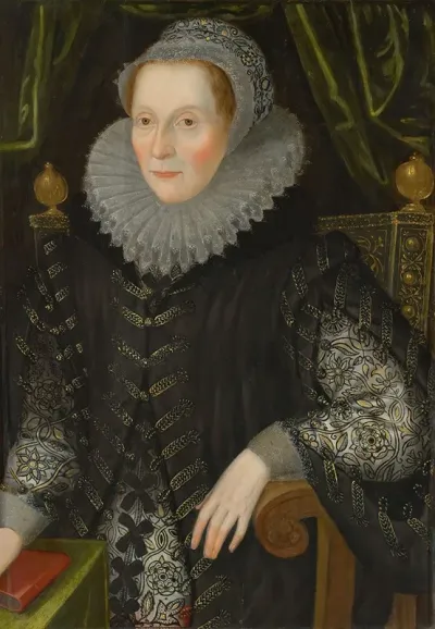 Portrait Of Joan Stint Mrs George Evelyn 1550 1613