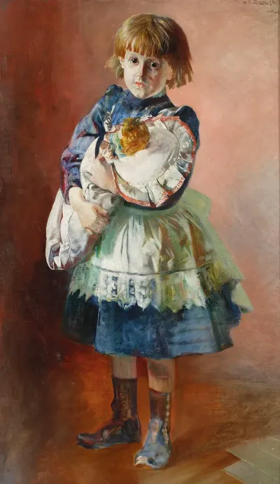 Portrait Of Julia Artists Daughter With A Doll