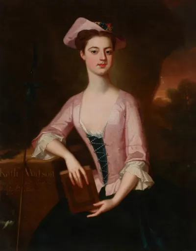 Portrait Of Katherine Watson Southwell D 1765 Holding A Book