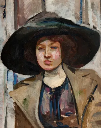 Portrait Of Kazimiera Felix Portrait In A Wingy Hat