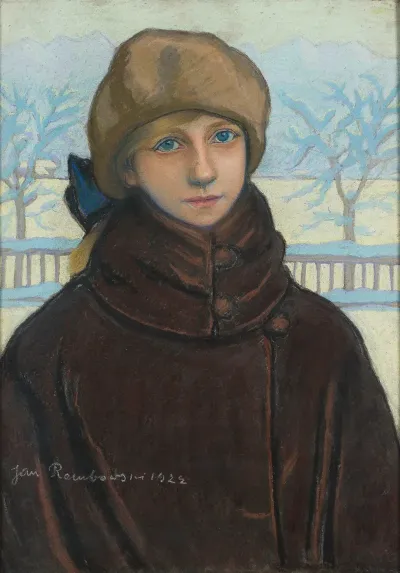 Portrait Of Kazimiera Nehring In Winter Landscape