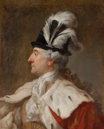 Portrait Of King Of Poland Stanislaw August In A Feathered Hat