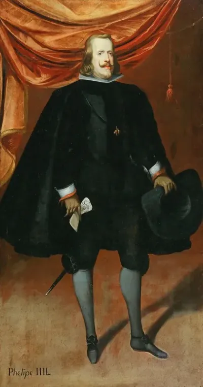 Portrait Of King Philip Iv Dressed In Black And Wearing The Order Of The Golden Fleece