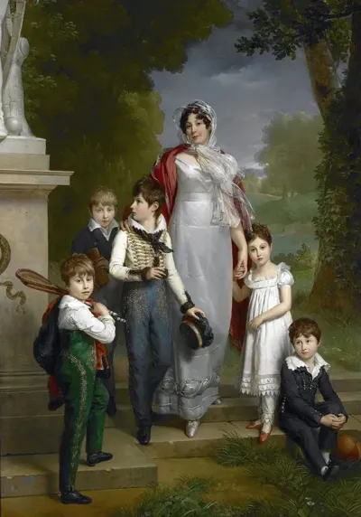 Portrait Of Louise Antoinette Scholastique Gueheneuc Madame La Marechale Lannes Duchesse De Montebello With Her Children
