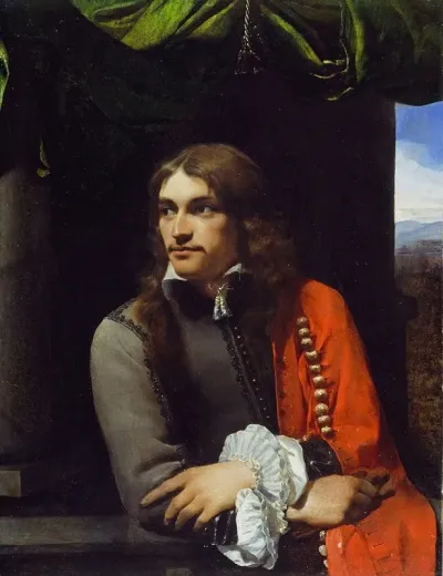 Portrait Of Man Possibly Jean Deutz With A Red Cloak