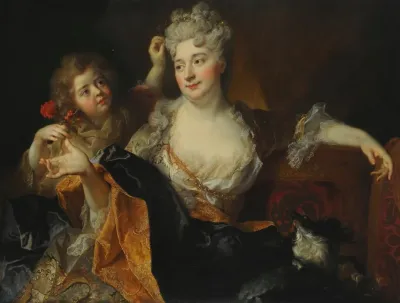 Portrait Of Marguerite Elisabeth Forest De Largillierre And Her Son Nicolas