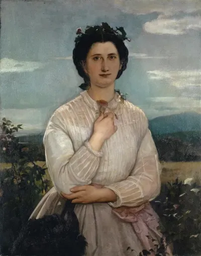 Portrait Of Marie Elisabeth Brustlein Future Wife Of The Artist