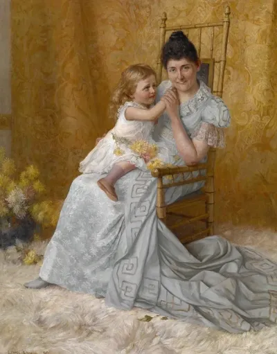 Portrait Of Martha Wysor Marsh And Son John Edwin