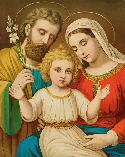 Portrait Of Mary Joseph Baby Jesus