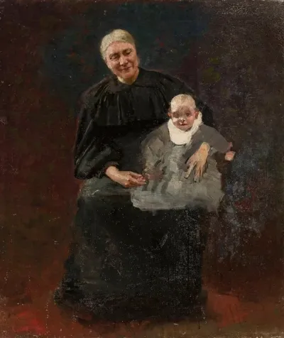 Portrait Of Michalina Szymanowska Nee Naimska Artists Mother With Her Grandson Waclaw