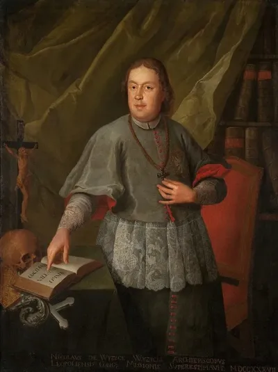 Portrait Of Mikolaj Wyzycki D 1757 Archbishop Of Lviv