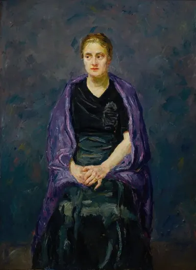 Portrait Of Mink With Violet Shawl