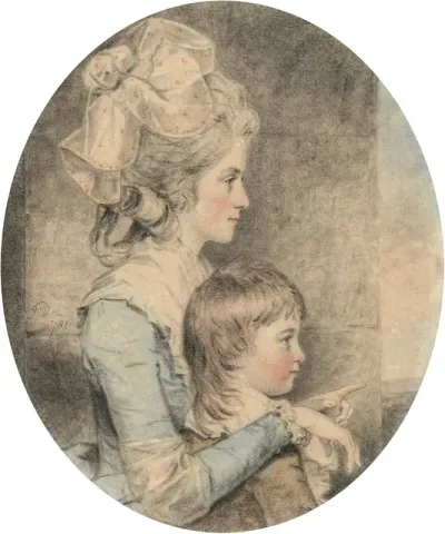 Portrait Of Miss Dehany Hall 1759 1822 And Her Nephew Charles Lawrence 1776 1853