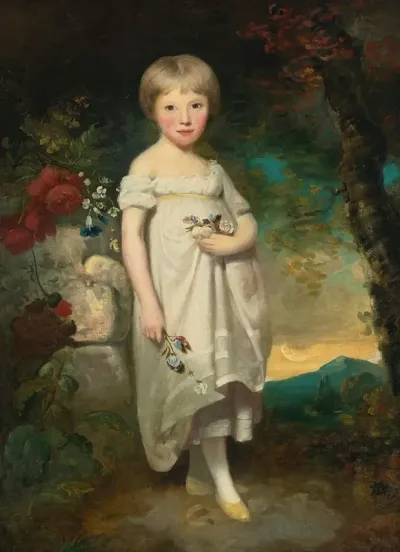 Portrait Of Miss Elizabeth Buckler Standing In A Landscape