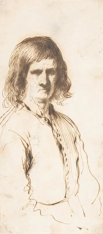 Portrait Of Morose Man In Half Length