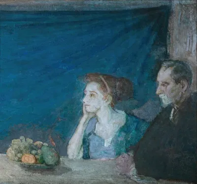 Portrait Of Mr And Mrs Atherton Curtis With Still Life