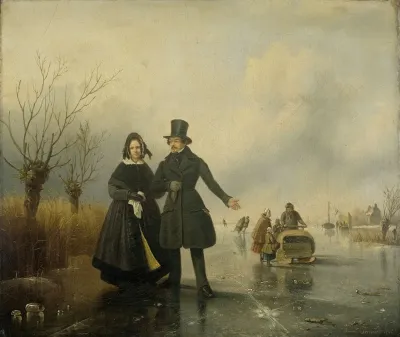 Portrait Of Mr And Mrs Thijssen On The Ice