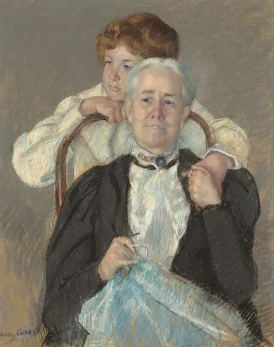 Portrait Of Mrs Cyrus J Lawrence With Her Grandson R Lawrence Oakley