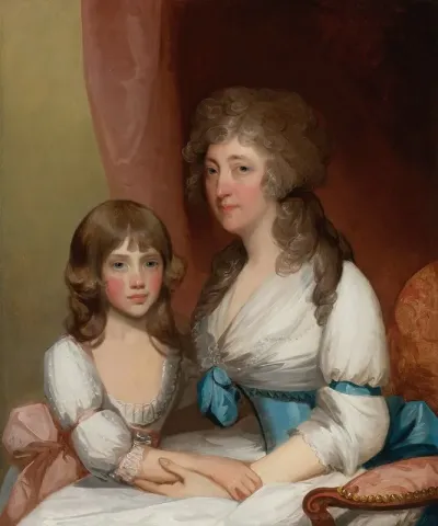 Portrait Of Mrs Samuel Dick And Her Daughter