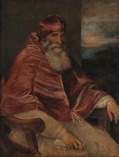 Portrait Of Pope Paul Iii With Camauro