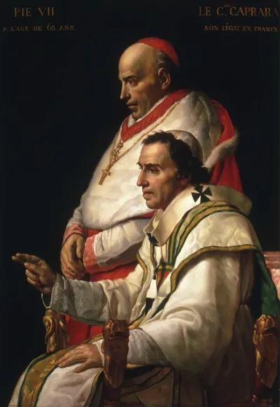 Portrait Of Pope Pius Vii And Cardinal Caprara