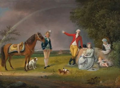 Portrait Of Prince Alexander Mikhailovich Beloselsky And His Family In A Landscape