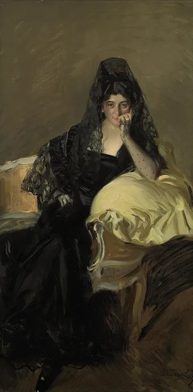 Portrait Of Senora De Urcola Wearing A Black Mantilla