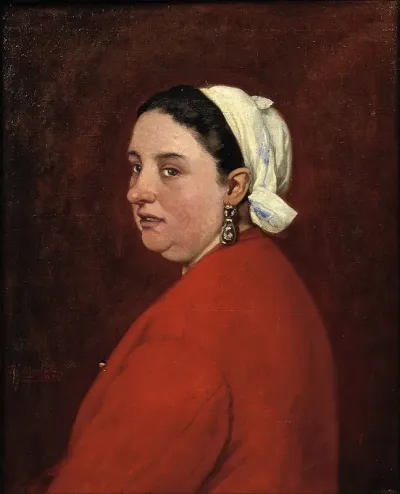 Portrait Of Senyora Anita With Red Dress
