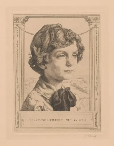 Portrait Of Sigismund Lin Lipinsky Artists Son At The Age Of Eight