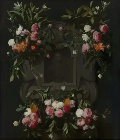 Portrait Of Stadholder King William Iii 1650 1702 Surrounded By A Garland Of Flowers