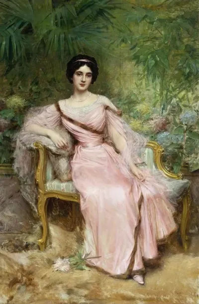 Portrait Of Suzanne Hudelo Nee Armand Sitting In A Greenhouse