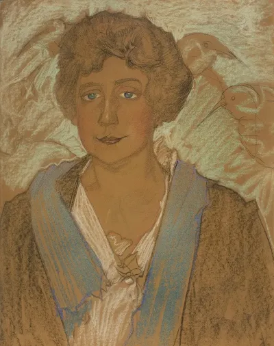 Portrait Of Tekla Potocka With Birds In The Background