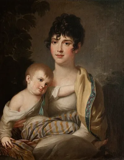 Portrait Of Teofila Radziwill Nee Morawska 1791 1828 With Her Son Aleksander Dominik 1808 1859